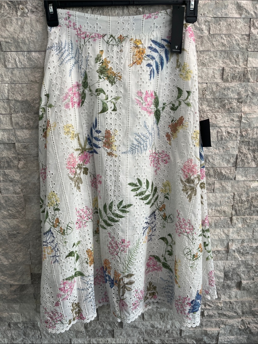 Lulu's White Floral Two-Piece Eyelet Skirt  Set Sz:S - Picture 7 of 14